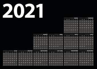 Calendario 2021 feliz a&ntilde;o