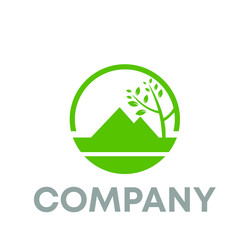 Fototapeta premium Mountain Tree Logo Design 