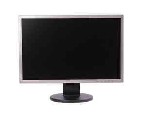 computer monitor with blank display on white background