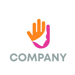 human head and hand logo