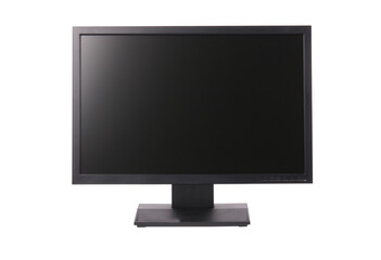 computer monitor with blank display on white background