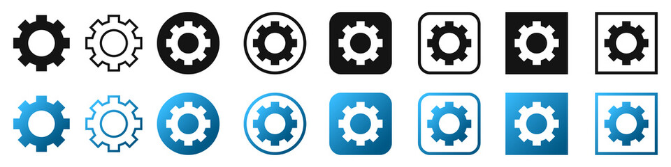 Gear icons set. Setting icons. Vector Cogwheel icon