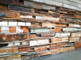 Old wooden planks of the Bo building in Padua, Veneto - Italy