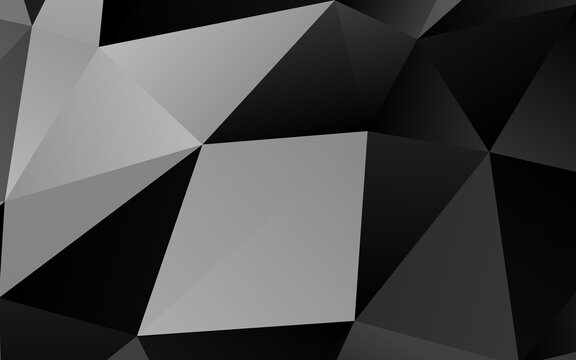 Dark Silver, Gray vector triangle mosaic template. © Dmitry
