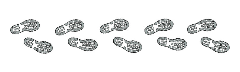 Footprints of shoes. Vector drawing