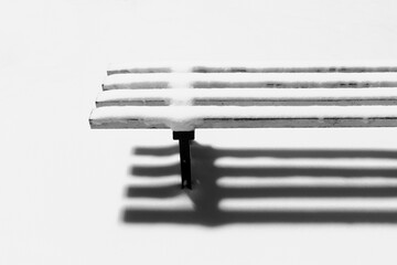 Snowy bench