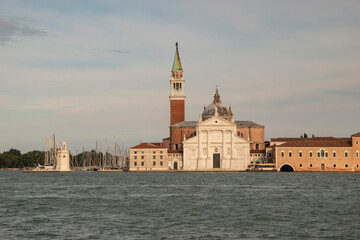 Fototapeta na wymiar Basilica of San Giorgio, exterior of Palladio church, city of Venice, Italy, Europe