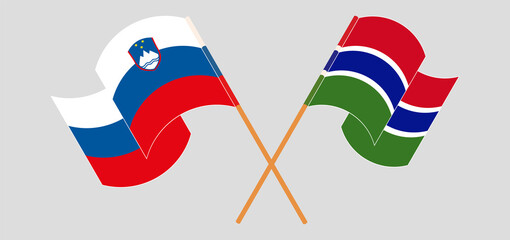 Crossed flags of Slovenia and the Gambia