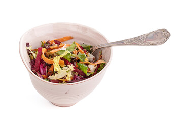 White bowl with mixed salad