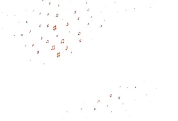 Light Red vector texture with musical notes.