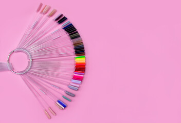 Colors palette of nail polish, top view