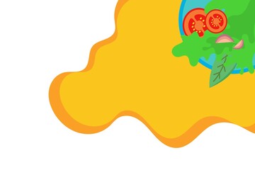 A salad meal with complete vegetables, perfect for the background. vector illustration, flat design style