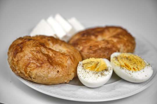 Boyoz, egg and cheese close-up details