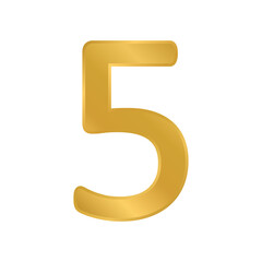 Gold number five symbol.