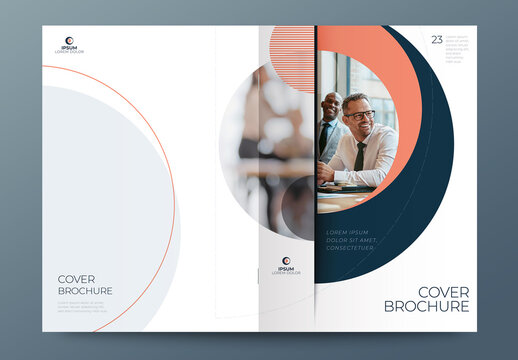 Business Brochure Cover Layout with Color Circle Elements
