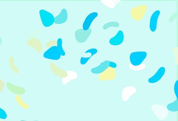 Light Blue, Yellow vector background with abstract forms.