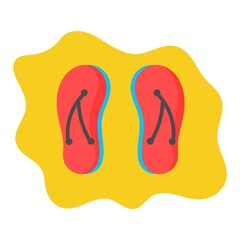 Flip-flops nice with flat design style. vector illustration