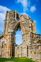 Fototapeta na wymiar Ruins of the ancient Whitby Abbey, Yorkshire, United Kingdom