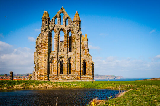 Ruins of the ancient Whitby Abbey, Yorkshire, United Kingdom