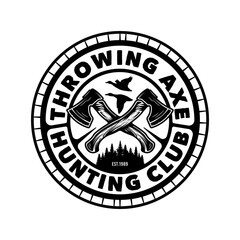 Axe hunting adventure emblem design