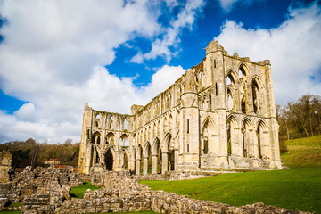 Fototapeta premium Ruins of the ancient Riveaulx Abbey, Yorkshire, United Kingdom