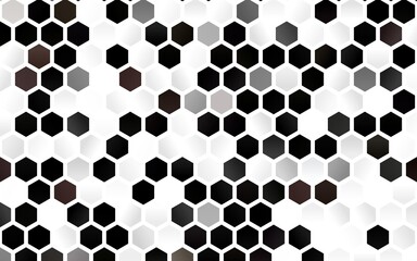 Light Black vector template in hexagonal style.