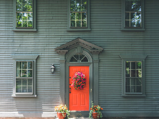 Fototapeta premium Benefit Street in Providence is lined up 18th en 19th century historical houses