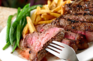 Grilled Steak on a Fork