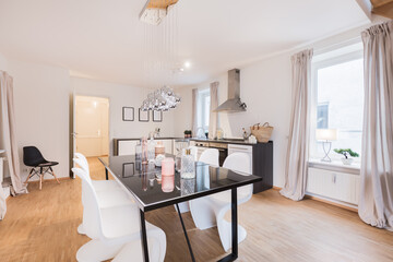 HDR shot of a home staging modern kitchen