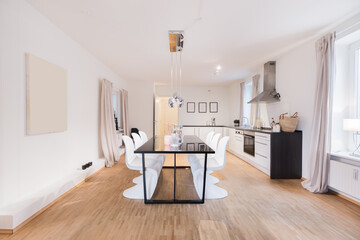 Naklejka na ściany i meble HDR shot of a home staging modern kitchen