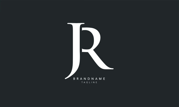 Alphabet letters Initials Monogram logo JR, RJ, J and R