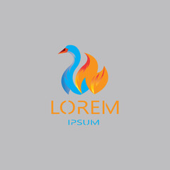 swan logo modern vector illustration colorful web design