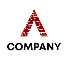 Letter A Brick Logo Design