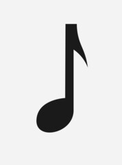 Musical note symbol. Vector drawing.