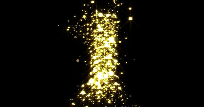 Countdown gold glittering numbers for festive New Year timer. Golden glitter 5 seconds count down clock