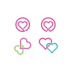 Love Logo Vector icon illustration design