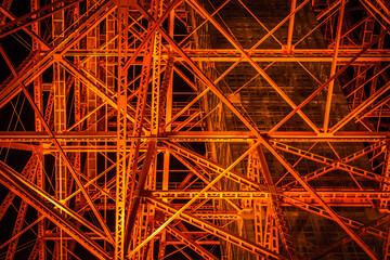 The iron frame of the Tokyo tower