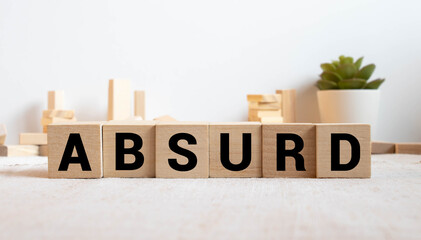 ABSURD word made with building blocks isolated on white