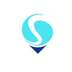 letter S pin location logo 