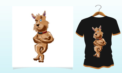 A dog like a man t-shirt design, Dog t shirt Vector Graphics to download