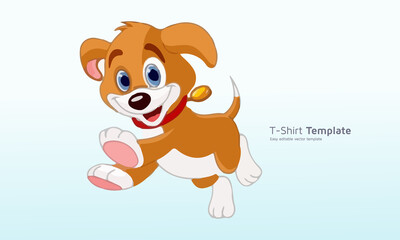 Cute dog running and play t-shirt design, Dog t shirt Vector Graphics to download