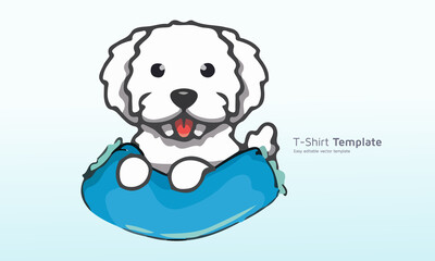 Dog with Pillow t-shirt design, Dog t shirt Vector Graphics to download