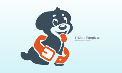 Fototapeta premium Dog Fastened with belt t-shirt design, Dog t shirt Vector Graphics to download