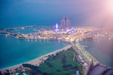 Fototapeta na wymiar ABU DHABI, UAE - DECEMBER 8, 2016: Atlantis Hotel in Abu Dhabi. Jumeirah Island.