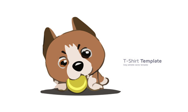 Dog play with ball t-shirt design, Dog t shirt Vector Graphics to download