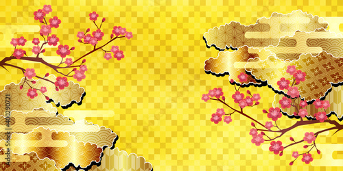 梅 和柄 新年 背景 Wall Mural Wallpaper Murals J Boy