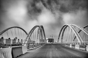 Abu Dhabi Bridge to the city, UAE