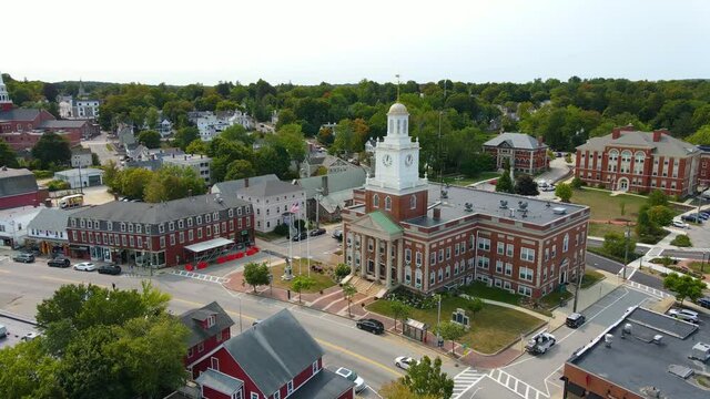 Dover City Hall aerial view at 288 Central Avenue in downtown Dover, New Hampshire NH, USA. 