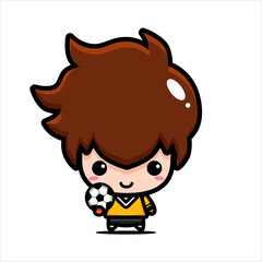 cute goalkeeper character vector design