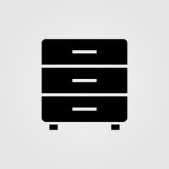 Drawer cabinet icon. Filing cabinet for business, office concept.